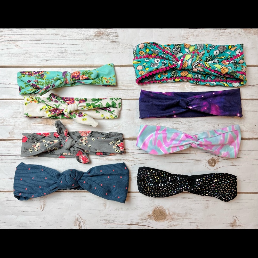 Girls Lot Soft Headbands x8 Justice Target Gymboree LIKE NEW